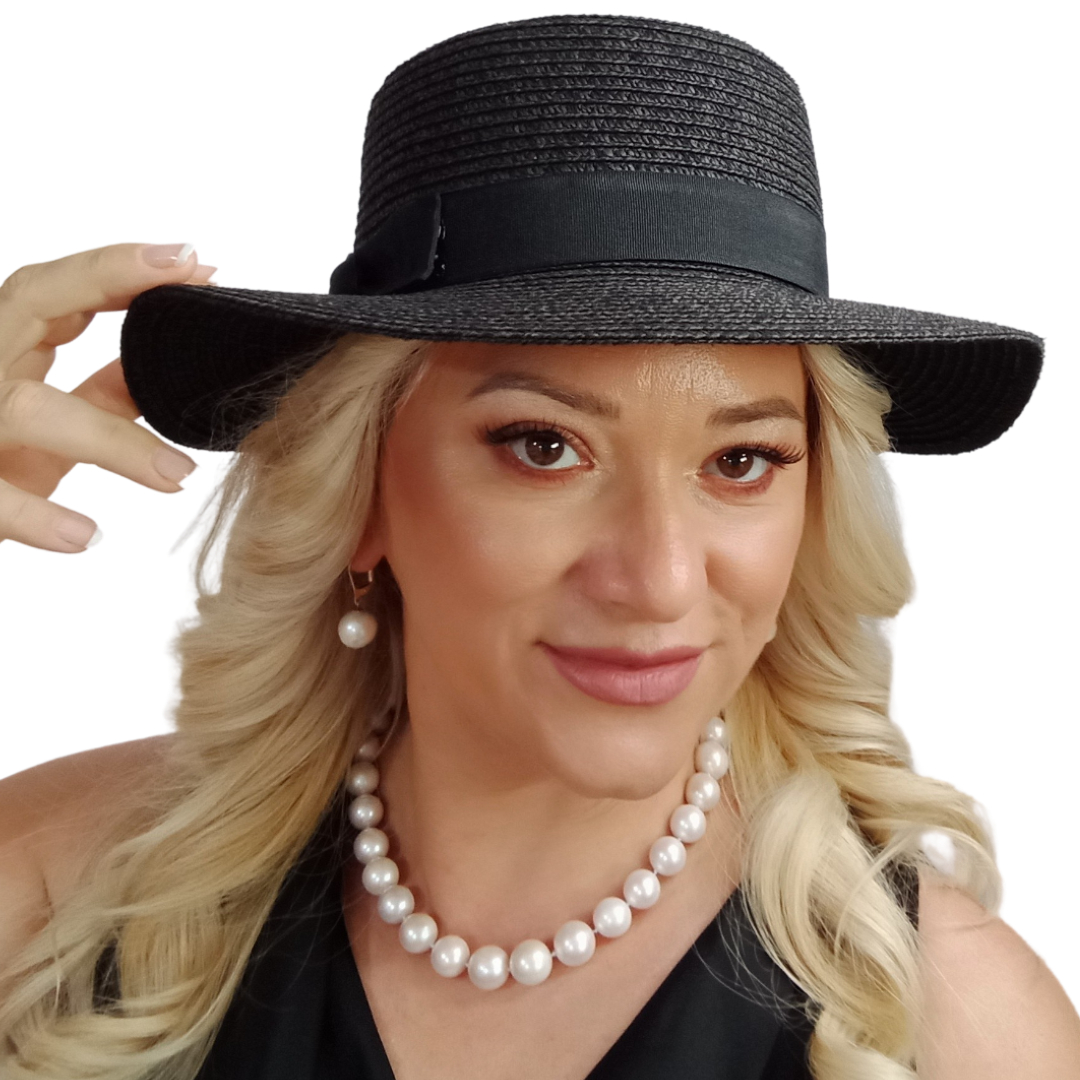 Colier cu Perle Naturale Edison Albe 11,5–14,5 mm, Aur Galben 14K, Trei Sferturi Dreapta